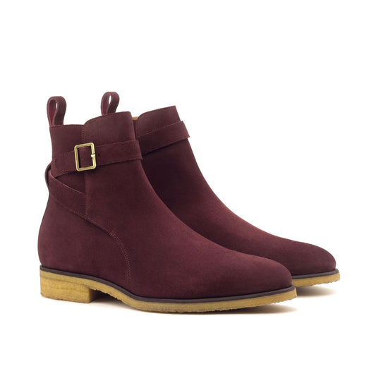 Burgundy Jodhpur Boot with Natural Crepe Sole