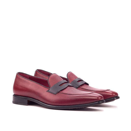 Red Pebble Grain Loafers