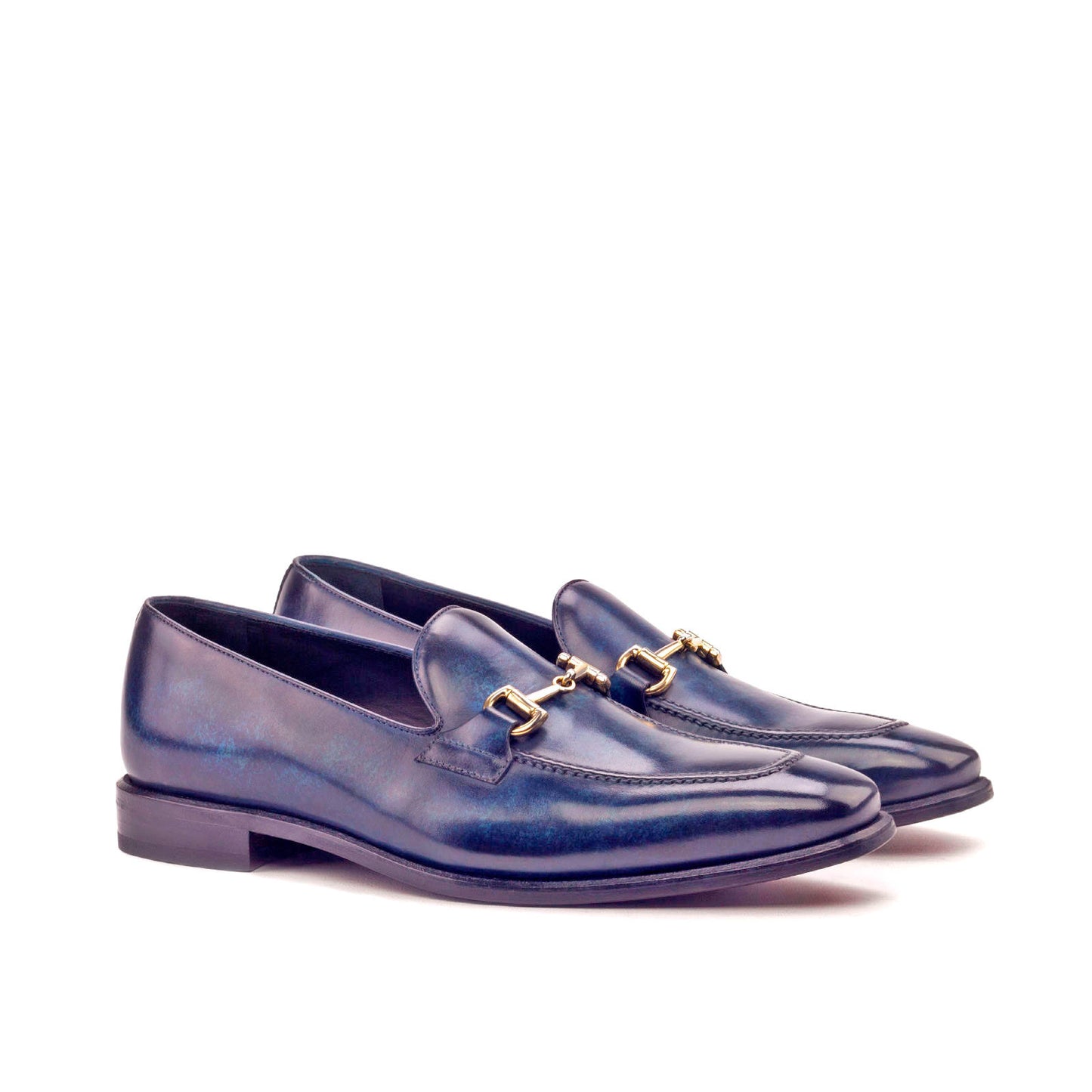 Denim Patina Navy Horsebit Loafers